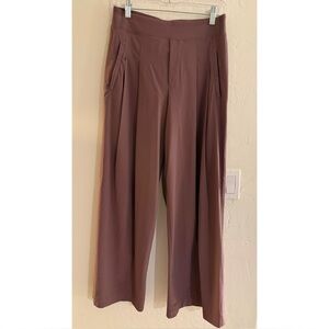 ATHLETA Brooklyn Heights High Rise Pleated Purple Wide Leg Pants Size 4